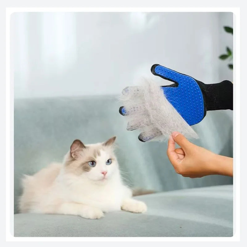 Pet Glove Cat Grooming Glove Cat Hair Deshedding Brush Gloves Dog Comb for Cats Bath Hair Remover Clean Massage Brush for Animal