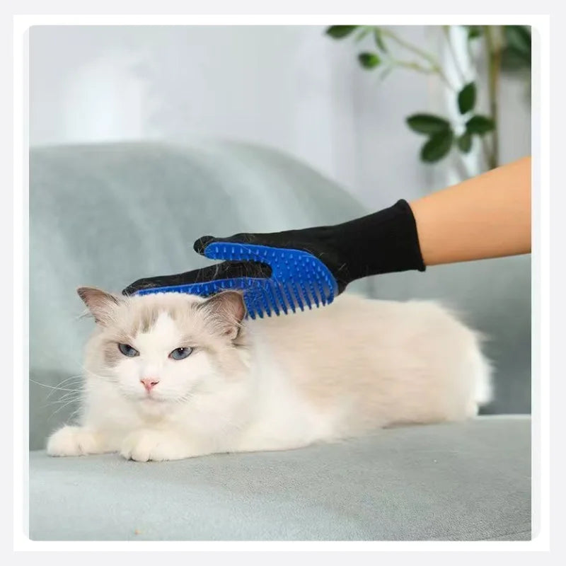 Pet Glove Cat Grooming Glove Cat Hair Deshedding Brush Gloves Dog Comb for Cats Bath Hair Remover Clean Massage Brush for Animal